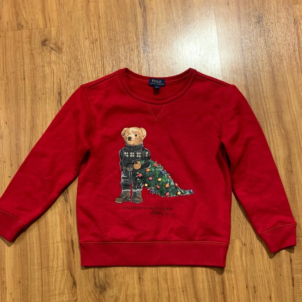 Polo by Ralph Lauren Kids Red Holiday Bear Sweatshirt (size 6)